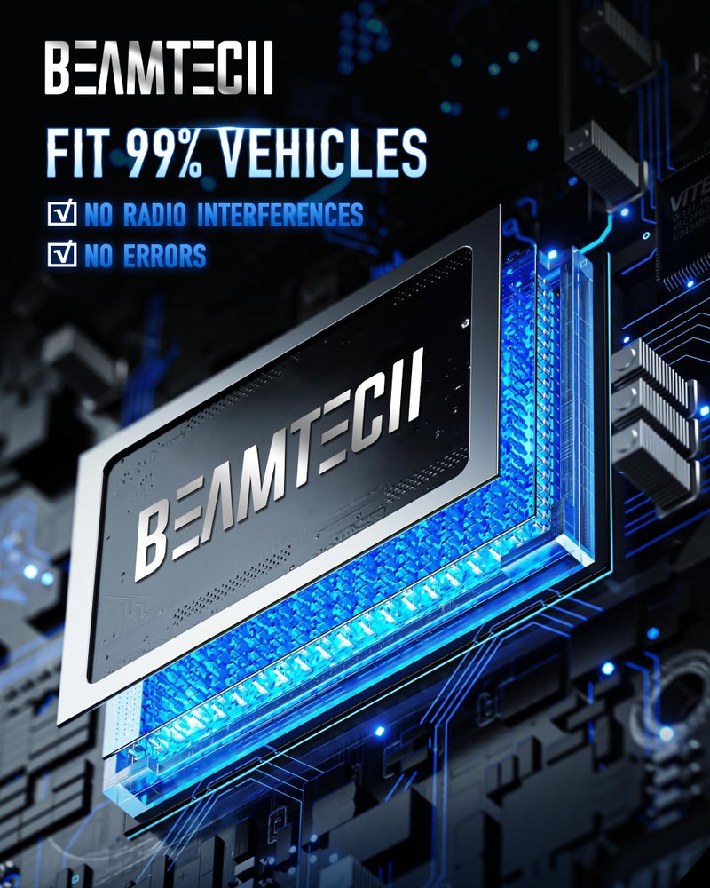 BEAMTECH مصابيح ضباب BEAMTECH H3، 6500K أبيض بحجم 1:1 3200 لومن شديدة السطوع غير قطبية - Image 5
